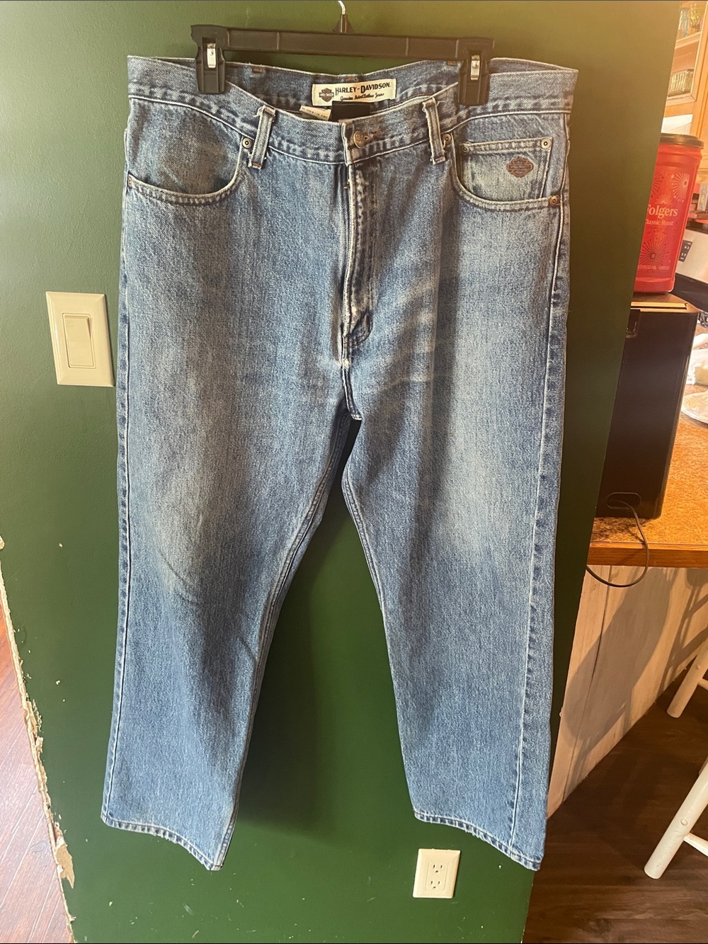 Harley-Davidson Light Blue Straight-Leg Denim Jeans Size 38x30